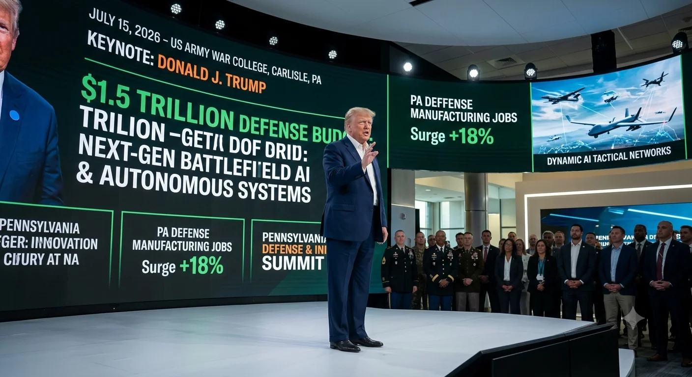 Trump Touts Battlefield Technology Investments at Army War College in Pennsylvania