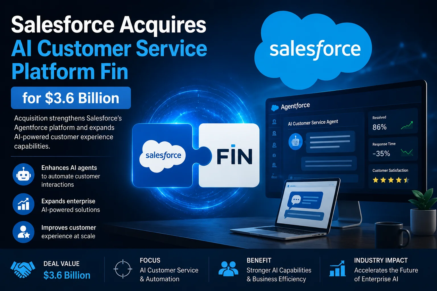 Salesforce Acquires AI Customer Service Platform Fin for $3.6 Billion