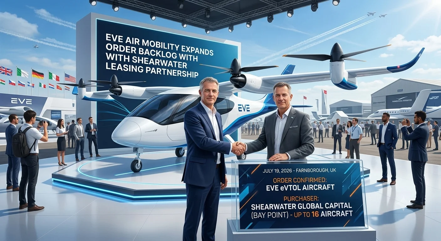Eve Air Mobility Secures Order for Up to **16** eVTOL Aircraft, Signaling Growth in Urban Air Mobility Sector