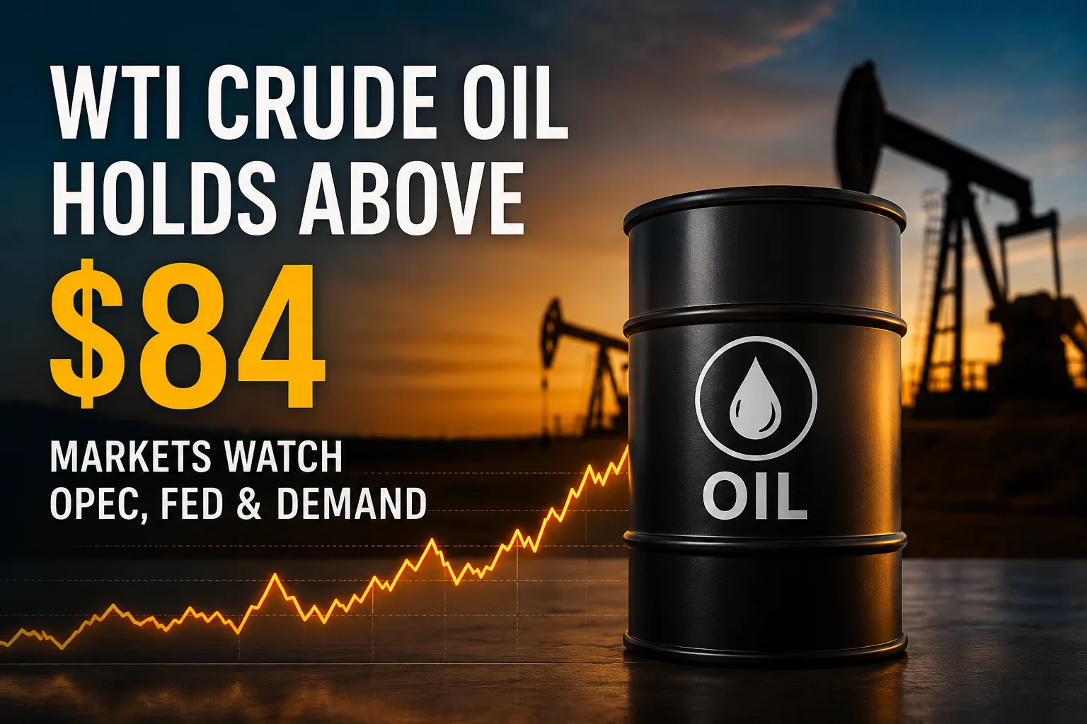 WTI Crude Oil Holds Above $84 as Traders Watch OPEC, Fed and Global Demand